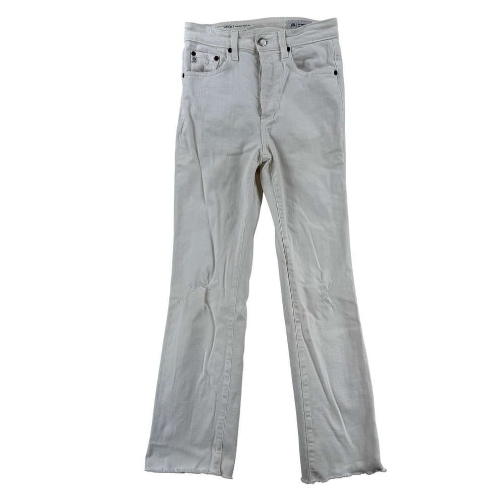 AG Adriano Goldschmied Kinsley Jeans Womens 26R White High Rise Crop Button Fly